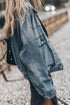 Metal Buttons Flap Pocket Drop Shoulder Denim Jacket